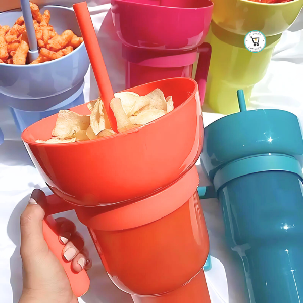 VASO 2 EN 1 PARA SNACK 🍿+🥤