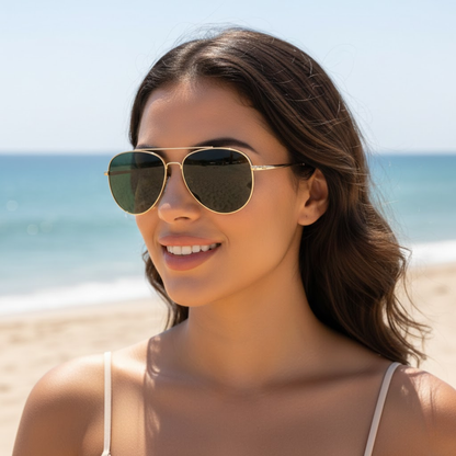 Óculos de Sol Aviador Unissex com Lentes Protetivas UV400+