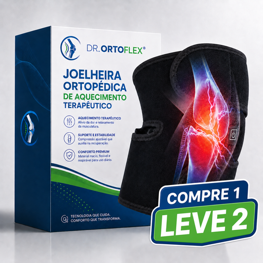 Joelheira Ortopédica com Aquecimento Terapêutico | DR. ORTOFLEX™ [COMPRE 1,LEVE 2]