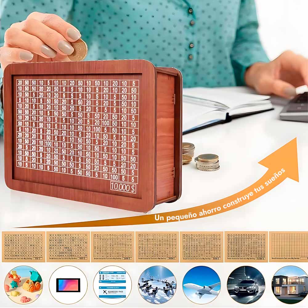 CashLog™ Hucha de madera