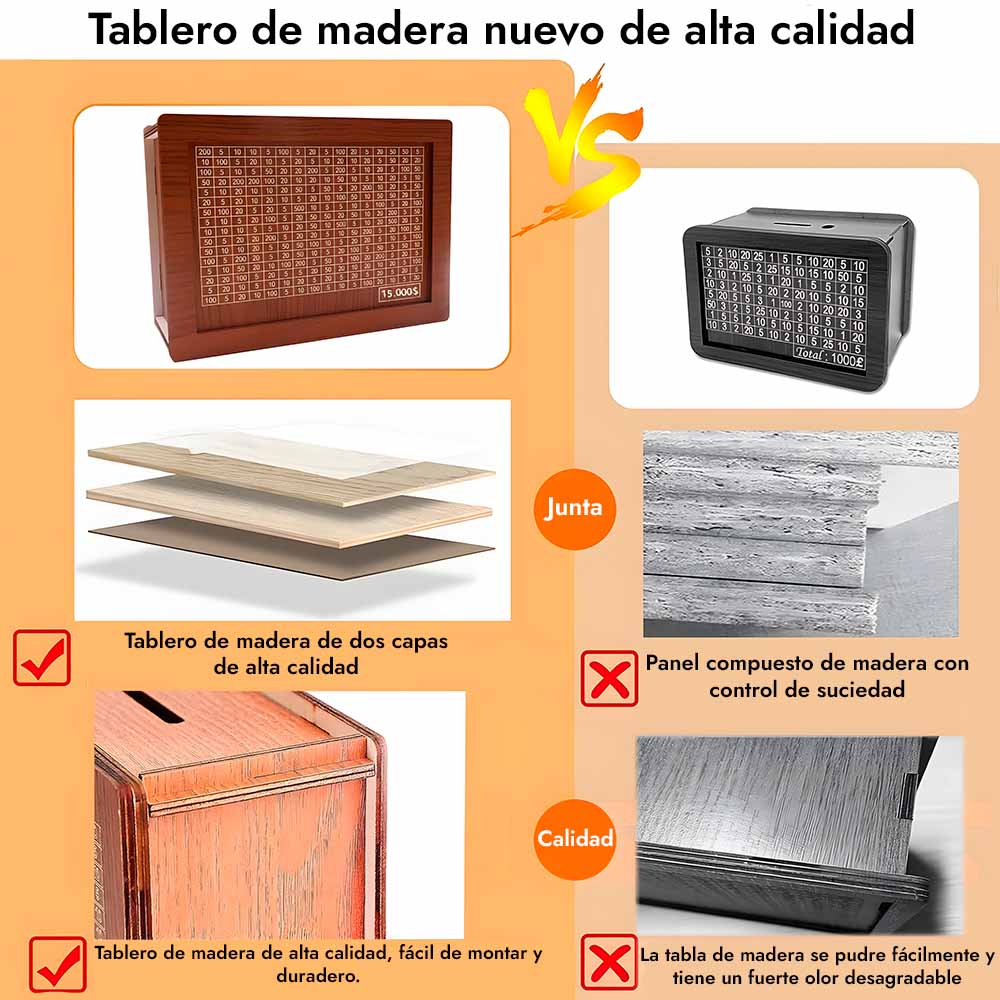 CashLog™ Hucha de madera