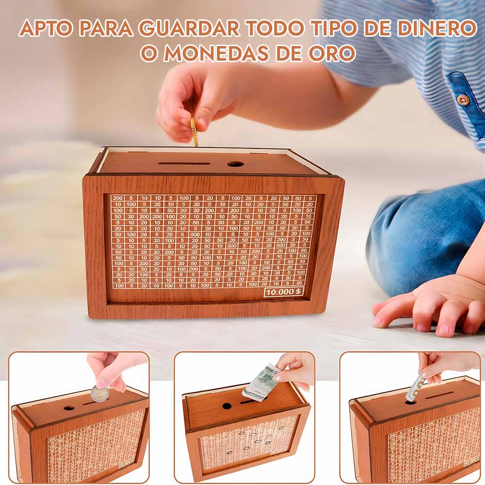 CashLog™ Hucha de madera