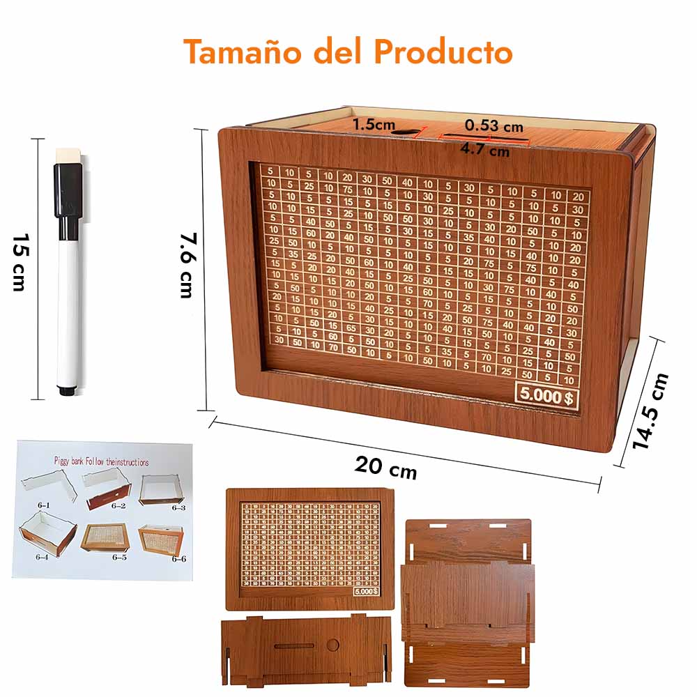 CashLog™ Hucha de madera