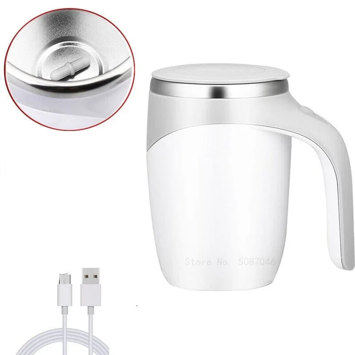 Taza Mixer Térmica Automática Blanca